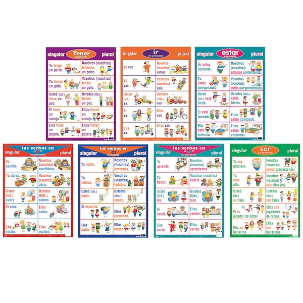Poster Pals Spanish Verb Posters, Set of 7 P23 - main